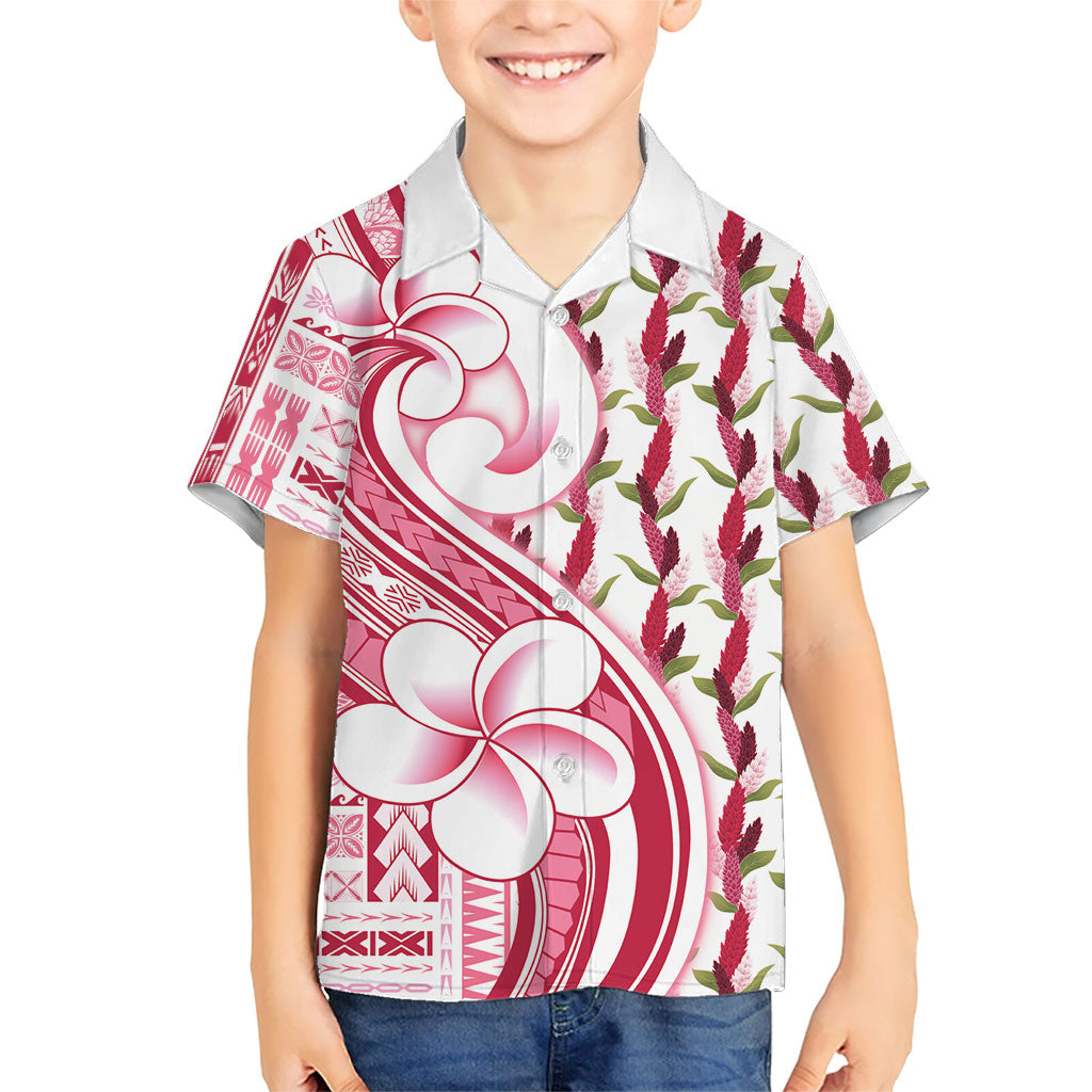 Samoa Teuila Family Matching Puletasi and Hawaiian Shirt White Samoan Siapo Motifs