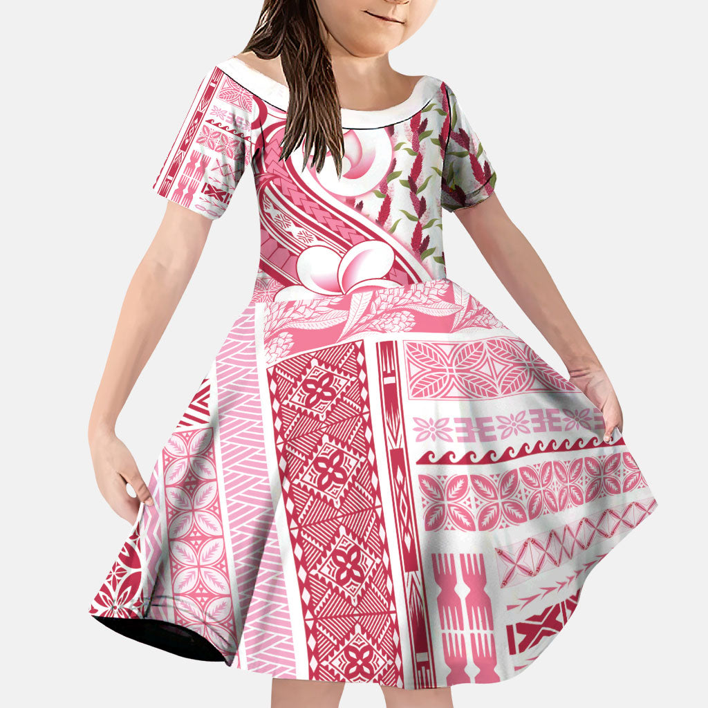 Samoa Teuila Family Matching Tank Maxi Dress and Hawaiian Shirt White Samoan Siapo Motifs