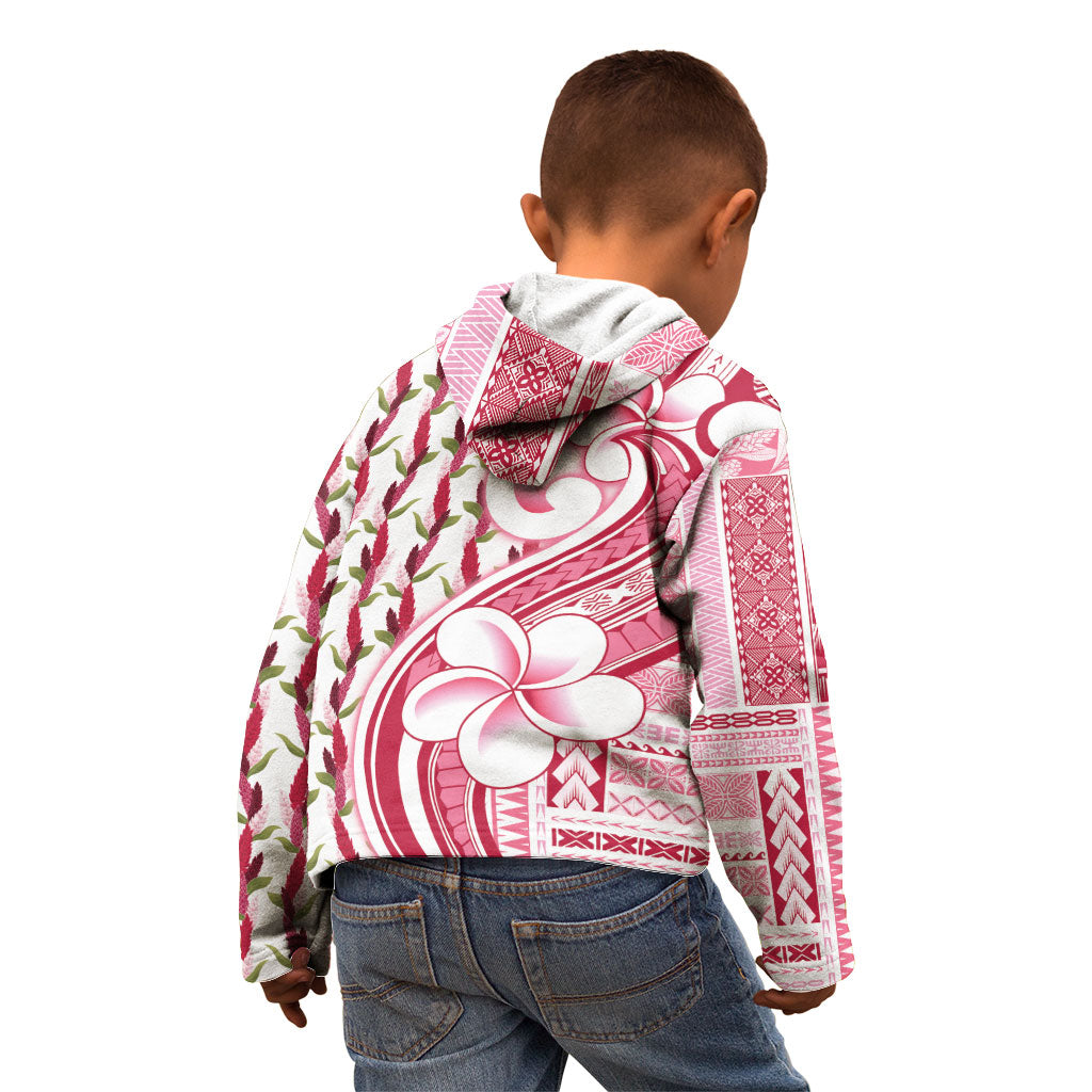 Samoa Teuila Kid Hoodie White Samoan Siapo Motifs