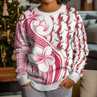 Samoa Teuila Kid Ugly Christmas Sweater White Samoan Siapo Motifs LT05 - Polynesian Pride