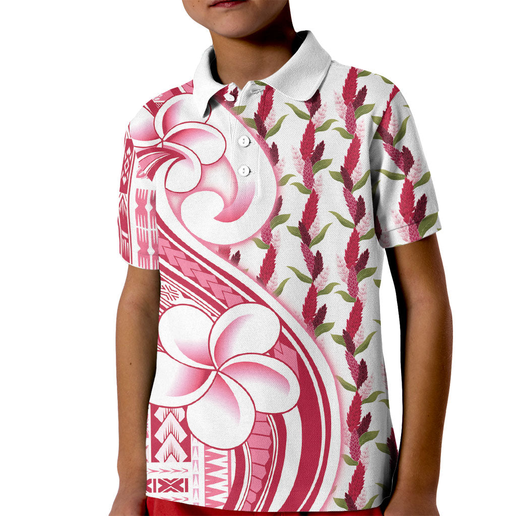 Samoa Teuila Kid Polo Shirt White Samoan Siapo Motifs