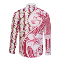 Samoa Teuila Long Sleeve Button Shirt White Samoan Siapo Motifs