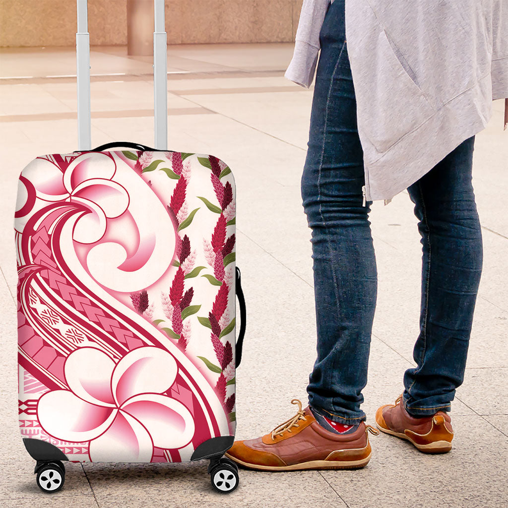 Samoa Teuila Luggage Cover White Samoan Siapo Motifs