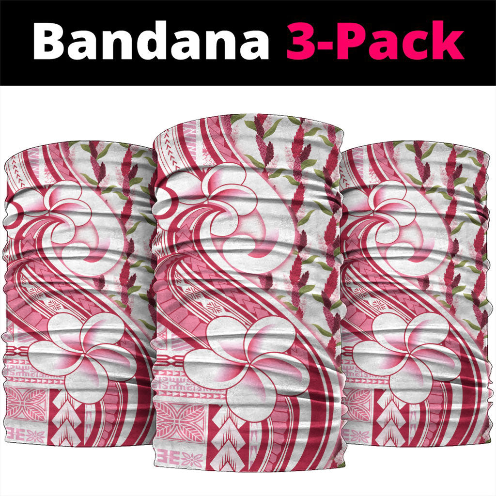 Samoa Teuila Neck Gaiter White Samoan Siapo Motifs