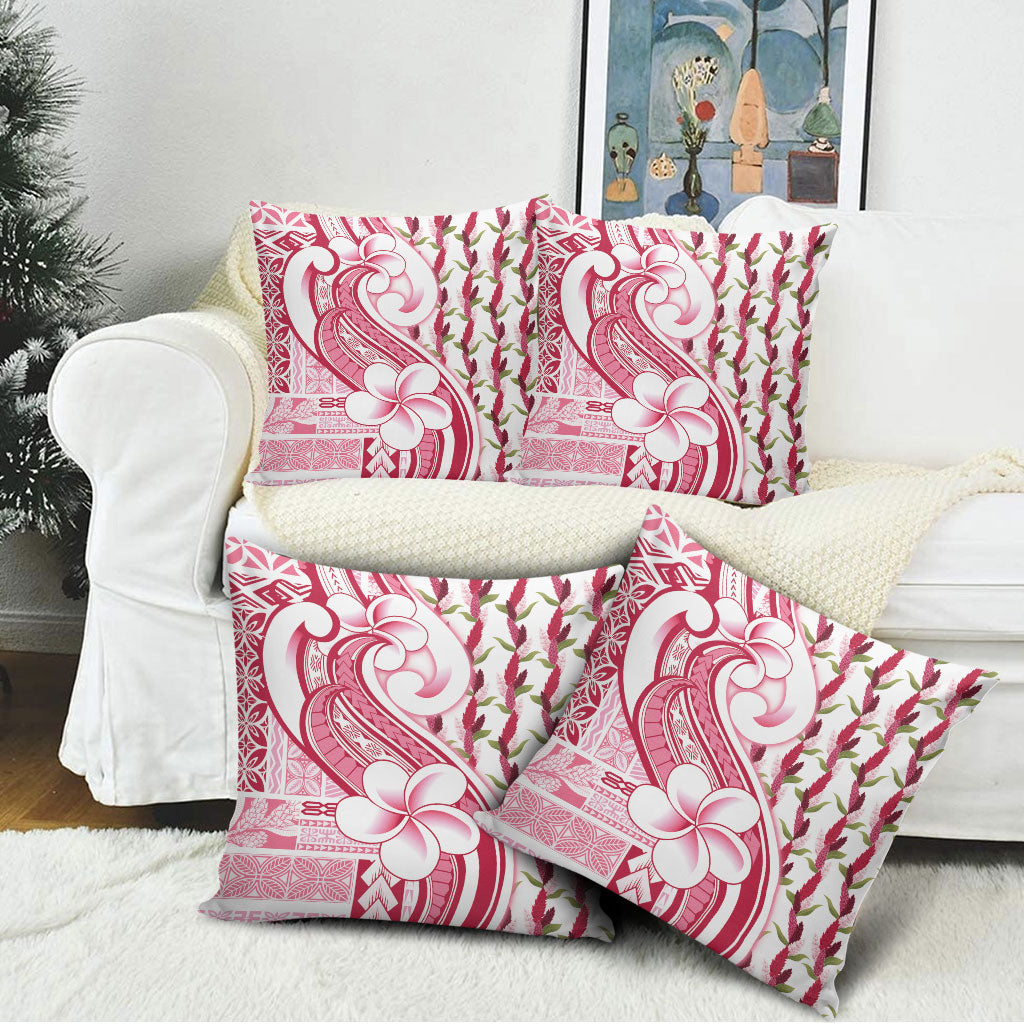 Samoa Teuila Pillow Cover White Samoan Siapo Motifs