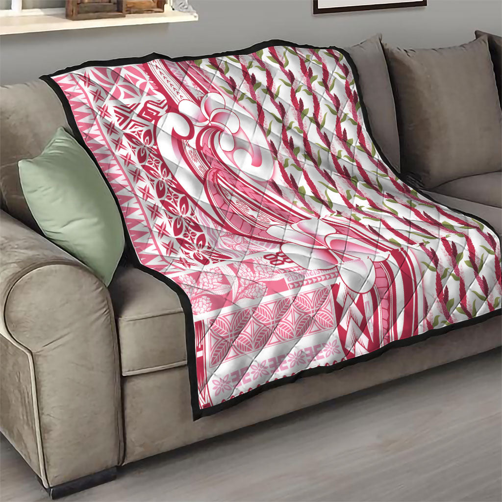 Samoa Teuila Quilt White Samoan Siapo Motifs