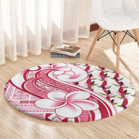 Samoa Teuila Round Carpet White Samoan Siapo Motifs