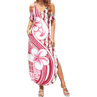 Samoa Teuila Summer Maxi Dress White Samoan Siapo Motifs