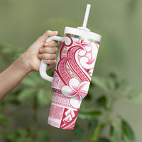 Samoa Teuila Tumbler With Handle White Samoan Siapo Motifs
