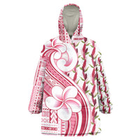Samoa Teuila Wearable Blanket Hoodie White Samoan Siapo Motifs