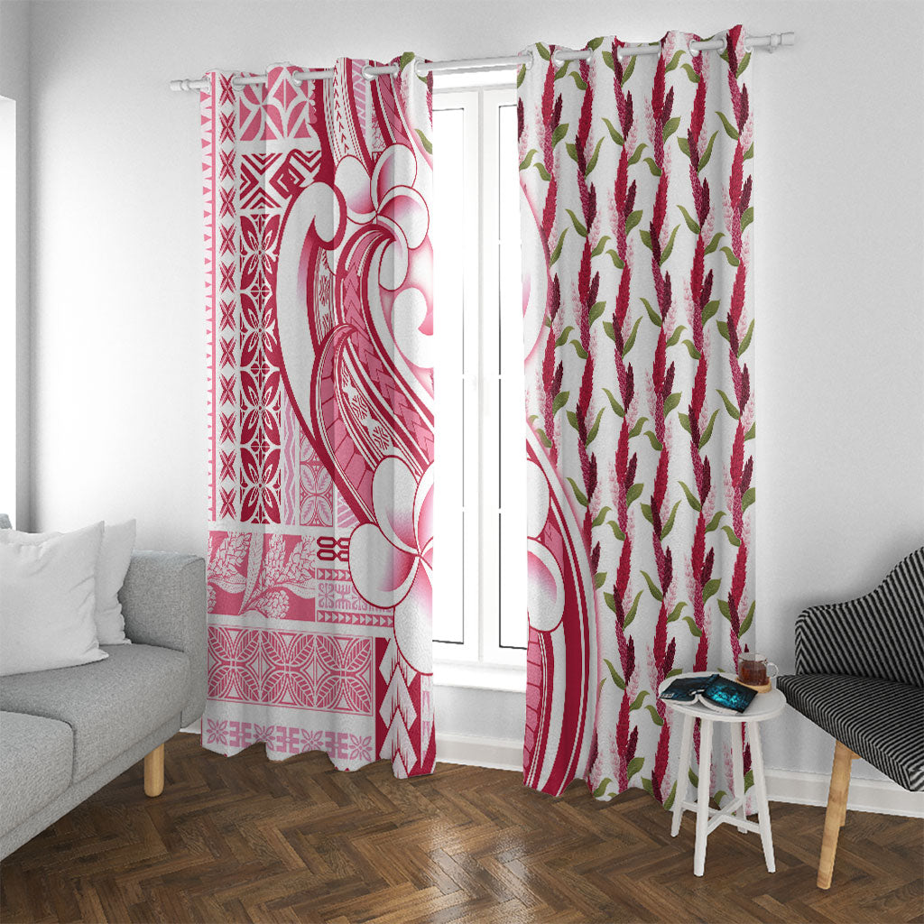 Samoa Teuila Window Curtain White Samoan Siapo Motifs