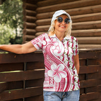 Samoa Teuila Women Polo Shirt White Samoan Siapo Motifs