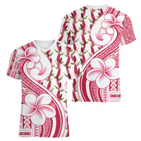 Samoa Teuila Women V-Neck T-Shirt White Samoan Siapo Motifs