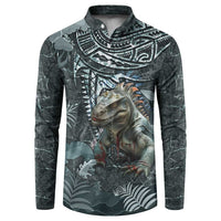 Hawaii Mo'o Lizard God Button Sweatshirt Polynesian Style