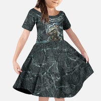 Hawaii Mo'o Lizard God Family Matching Tank Maxi Dress and Hawaiian Shirt Polynesian Style