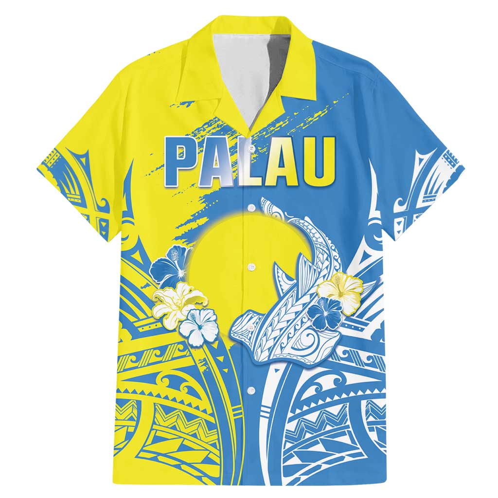 Palau Independence Day Family Matching Mermaid Dress and Hawaiian Shirt Happy 30th Anniversary LT05 Dad's Shirt - Short Sleeve Blue - Polynesian Pride