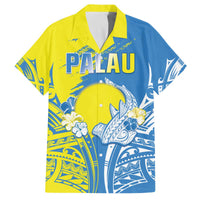 Palau Independence Day Family Matching Off The Shoulder Long Sleeve Dress and Hawaiian Shirt Happy 30th Anniversary LT05 Dad's Shirt - Short Sleeve Blue - Polynesian Pride