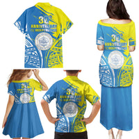 Palau Independence Day Family Matching Puletasi and Hawaiian Shirt Happy 30th Anniversary