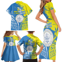 Palau Independence Day Family Matching Short Sleeve Bodycon Dress and Hawaiian Shirt Happy 30th Anniversary LT05 - Polynesian Pride