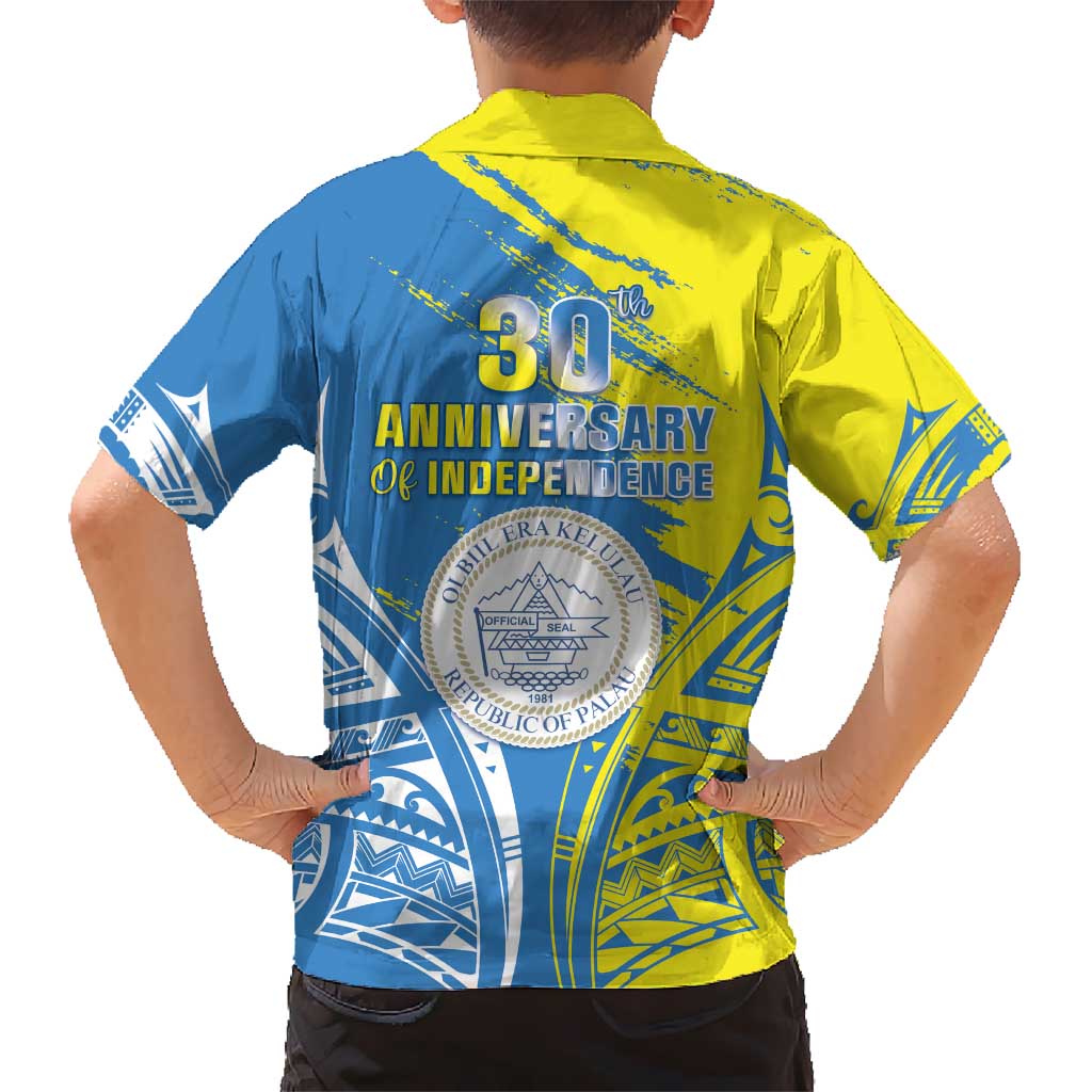 Palau Independence Day Kid Hawaiian Shirt Happy 30th Anniversary