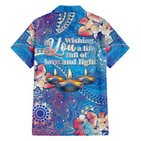 Happy Diwali Festival Family Matching Long Sleeve Bodycon Dress and Hawaiian Shirt Diya Lamp Rangoli With Polynesian Pattern LT05 - Polynesian Pride