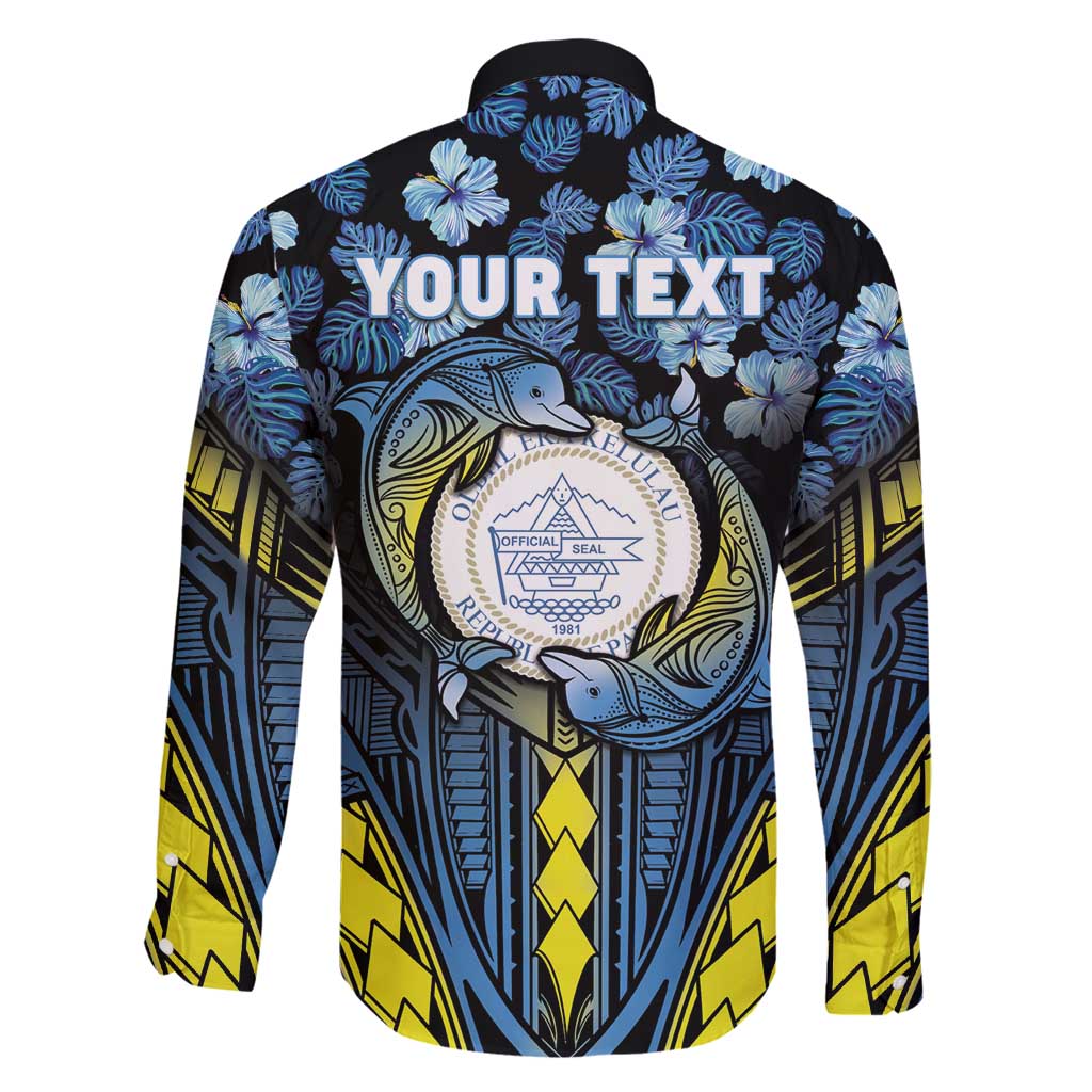 Personalised Palau Family Matching Long Sleeve Bodycon Dress and Hawaiian Shirt Polynesian Dolphin Tropical Hibiscus Style LT05 - Polynesian Pride