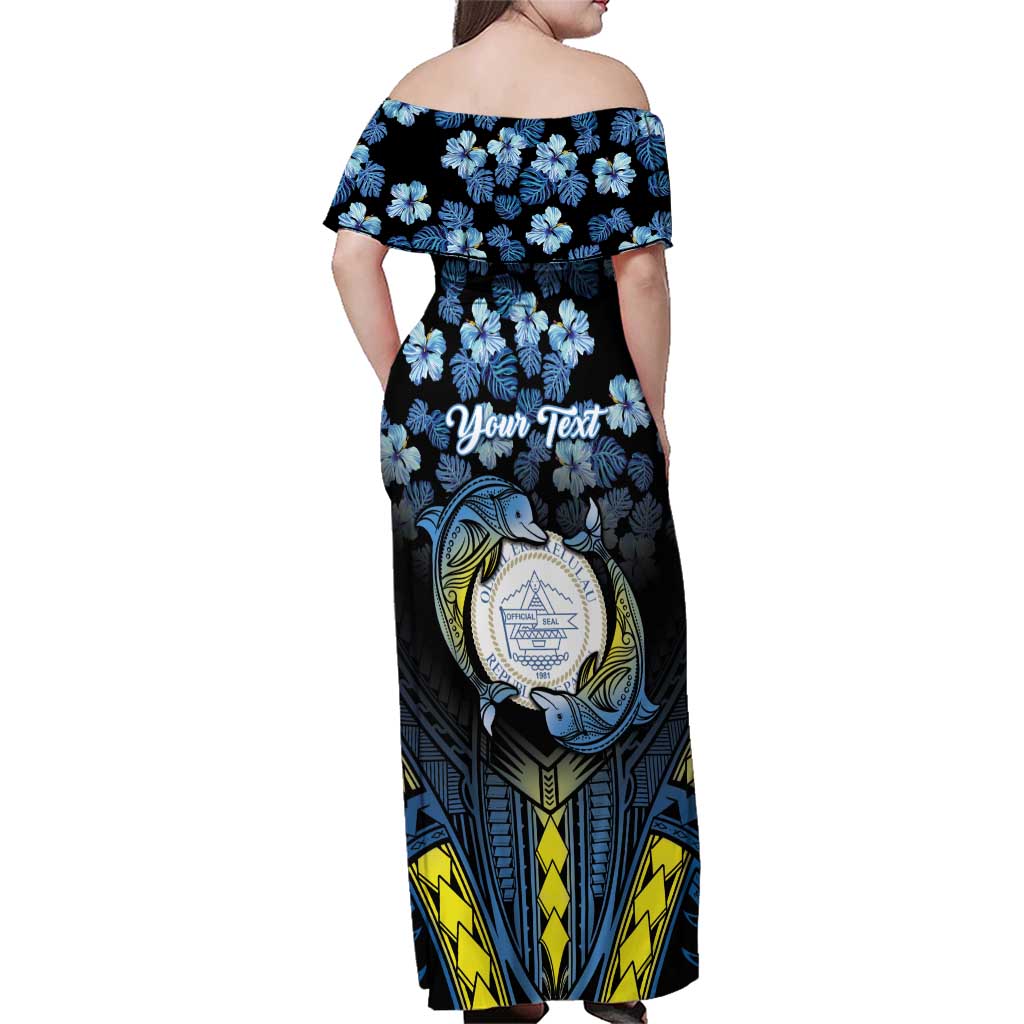 Personalised Palau Family Matching Off Shoulder Maxi Dress and Hawaiian Shirt Polynesian Dolphin Tropical Hibiscus Style LT05 - Polynesian Pride