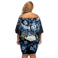 Personalised Palau Family Matching Off Shoulder Short Dress and Hawaiian Shirt Polynesian Dolphin Tropical Hibiscus Style LT05 - Polynesian Pride