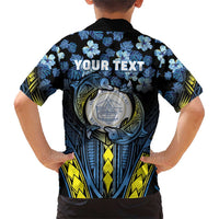 Personalised Palau Family Matching Short Sleeve Bodycon Dress and Hawaiian Shirt Polynesian Dolphin Tropical Hibiscus Style LT05 - Polynesian Pride