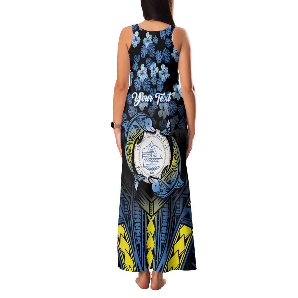 Personalised Palau Family Matching Tank Maxi Dress and Hawaiian Shirt Polynesian Dolphin Tropical Hibiscus Style LT05 - Polynesian Pride