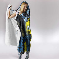 Palau Hooded Blanket Polynesian Dolphin Tropical Hibiscus Style