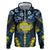 Personalised Palau Hoodie Polynesian Dolphin Tropical Hibiscus Style