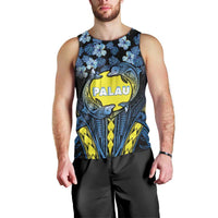 Personalised Palau Men Tank Top Polynesian Dolphin Tropical Hibiscus Style LT05 - Polynesian Pride