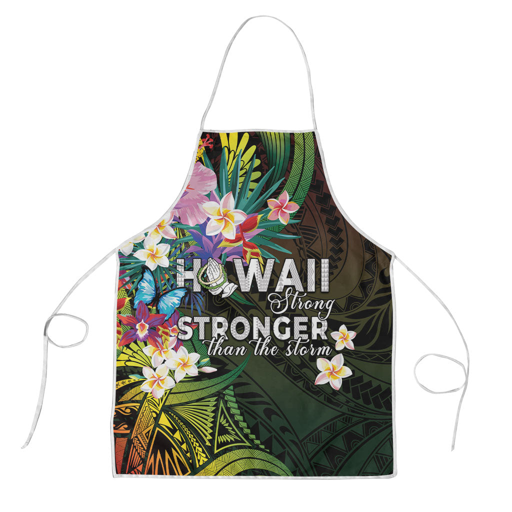 Hawaii Strong Apron Polynesian Tribal Tropical Flowers LT05 Black - Polynesian Pride
