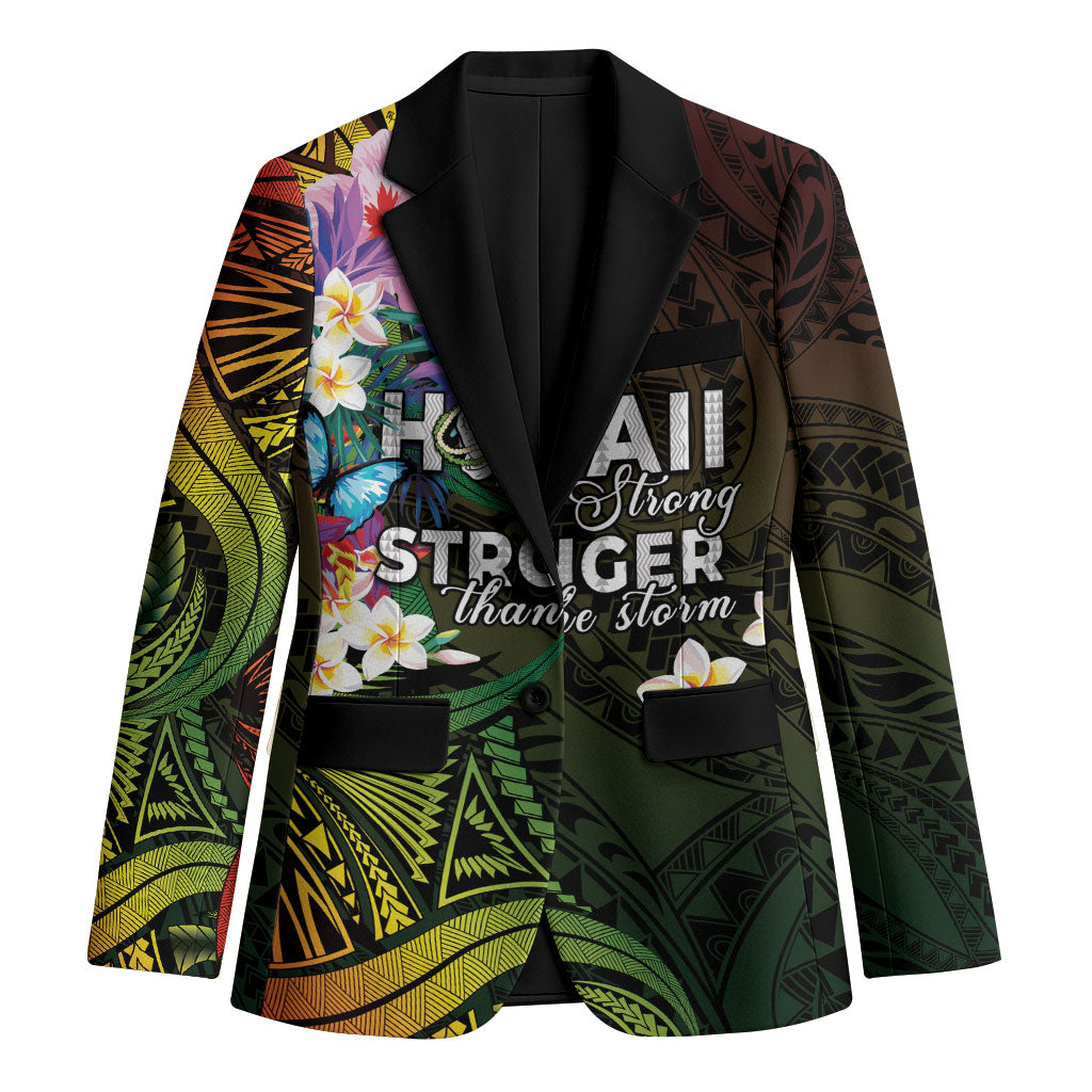 Hawaii Strong Blazer Polynesian Tribal Tropical Flowers LT05 Unisex Black - Polynesian Pride