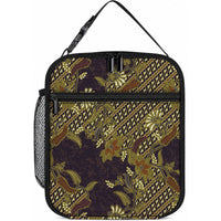 Indonesian Parang Batik Lunch Bag Yellow Floral Pattern