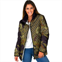 Indonesian Parang Batik Padded Jacket Yellow Floral Pattern