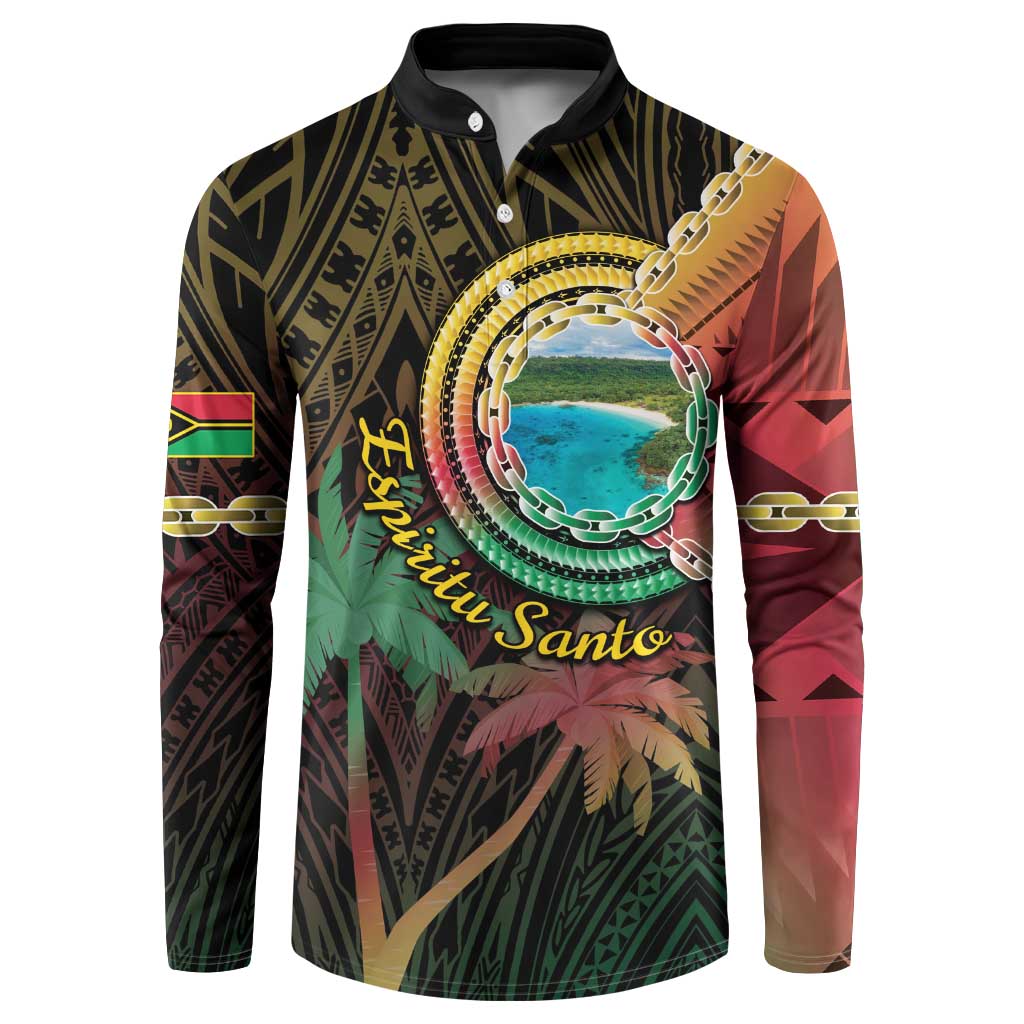 Vanuatu Espiritu Santo Island Button Sweatshirt Beach Landscape