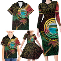 Vanuatu Espiritu Santo Island Family Matching Long Sleeve Bodycon Dress and Hawaiian Shirt Beach Landscape LT05 - Polynesian Pride