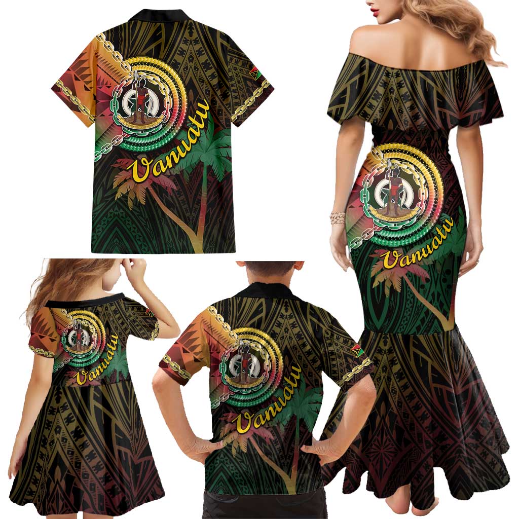 Vanuatu Espiritu Santo Island Family Matching Mermaid Dress and Hawaiian Shirt Beach Landscape LT05 - Polynesian Pride