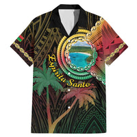 Vanuatu Espiritu Santo Island Family Matching Mermaid Dress and Hawaiian Shirt Beach Landscape LT05 Dad's Shirt - Short Sleeve Black - Polynesian Pride