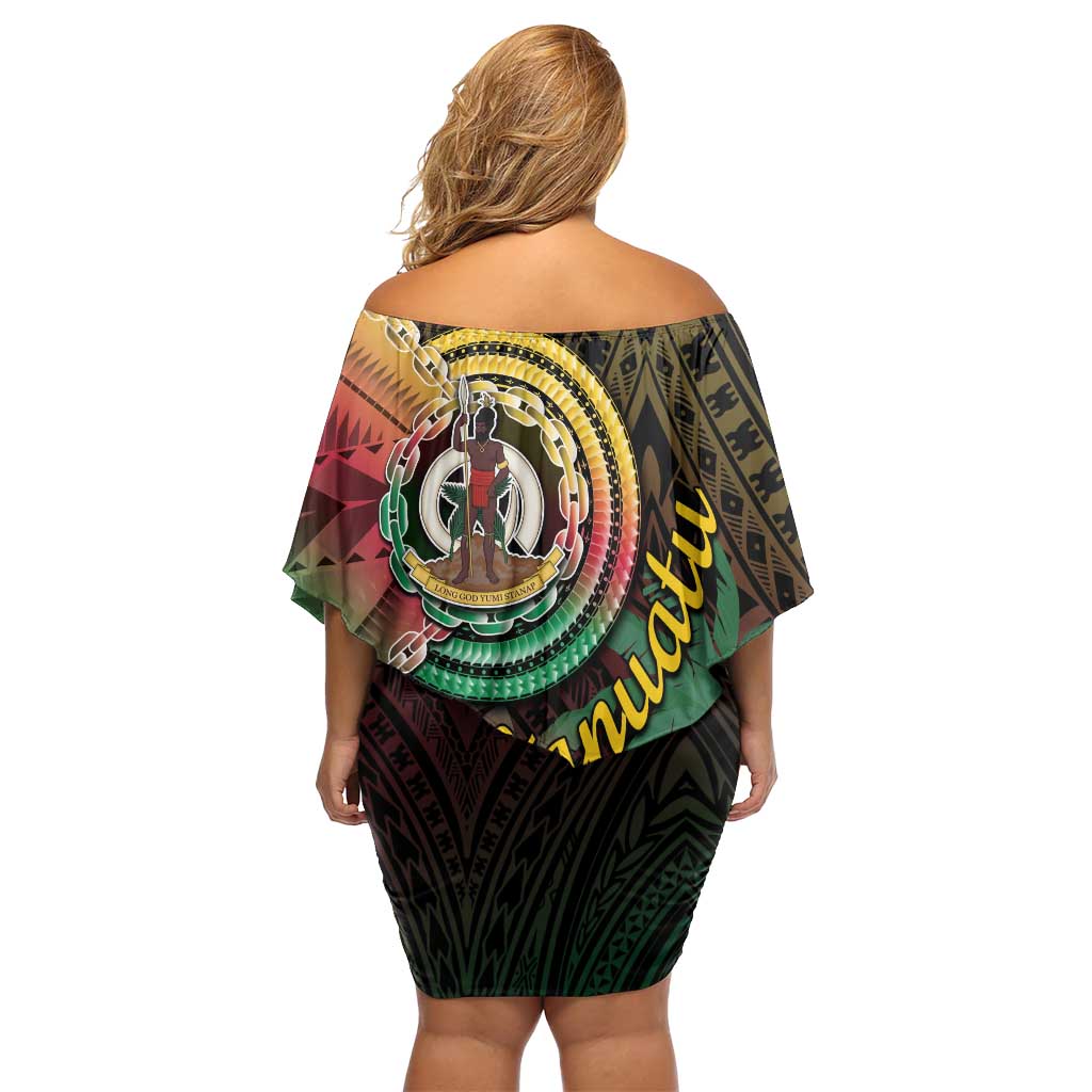 Vanuatu Espiritu Santo Island Family Matching Off Shoulder Short Dress and Hawaiian Shirt Beach Landscape LT05 - Polynesian Pride