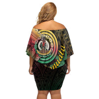 Vanuatu Espiritu Santo Island Family Matching Off Shoulder Short Dress and Hawaiian Shirt Beach Landscape LT05 - Polynesian Pride