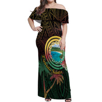 Vanuatu Espiritu Santo Island Off Shoulder Maxi Dress Beach Landscape