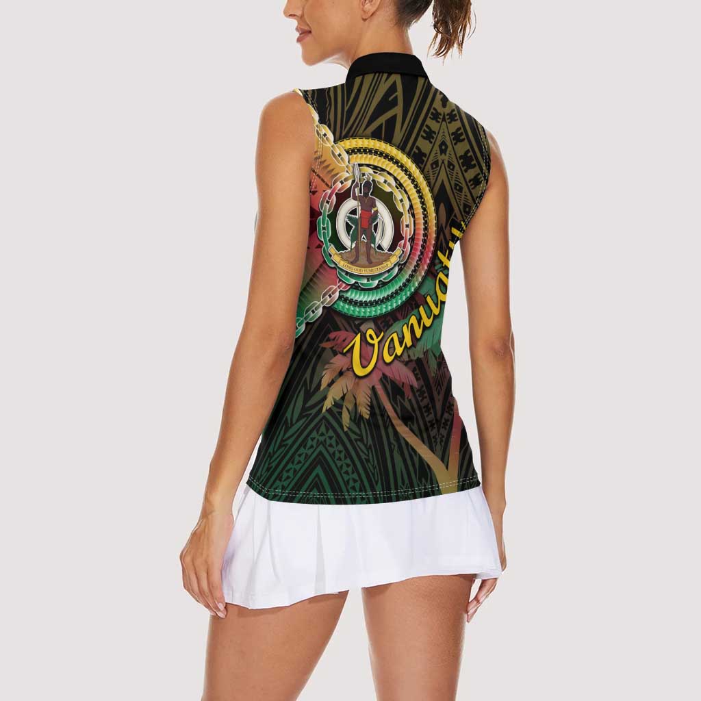 Vanuatu Espiritu Santo Island Women Sleeveless Polo Shirt Beach Landscape