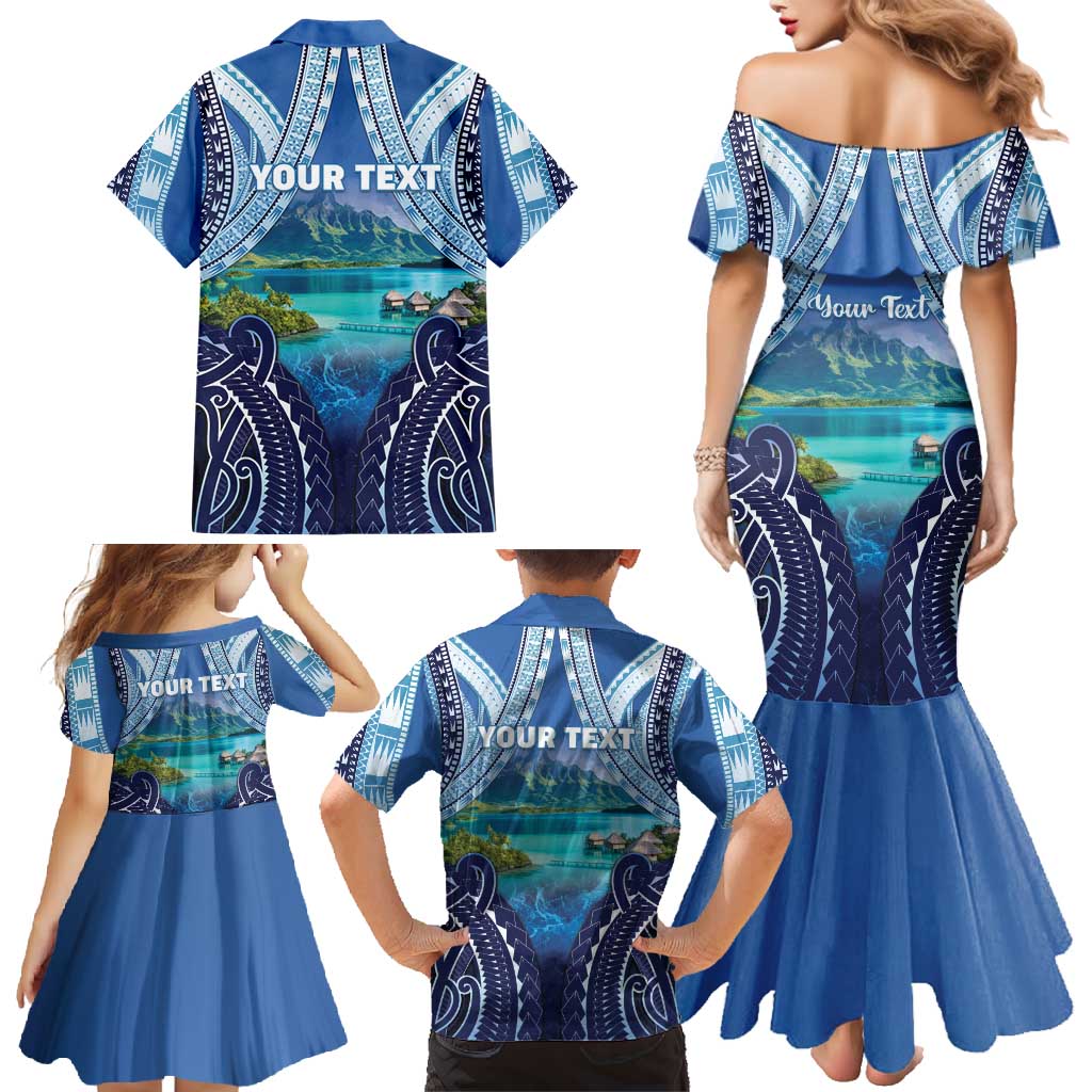 Personalised French Polynesia Bora Bora Family Matching Mermaid Dress and Hawaiian Shirt Beach Landscape Polynesian Style LT05 - Polynesian Pride