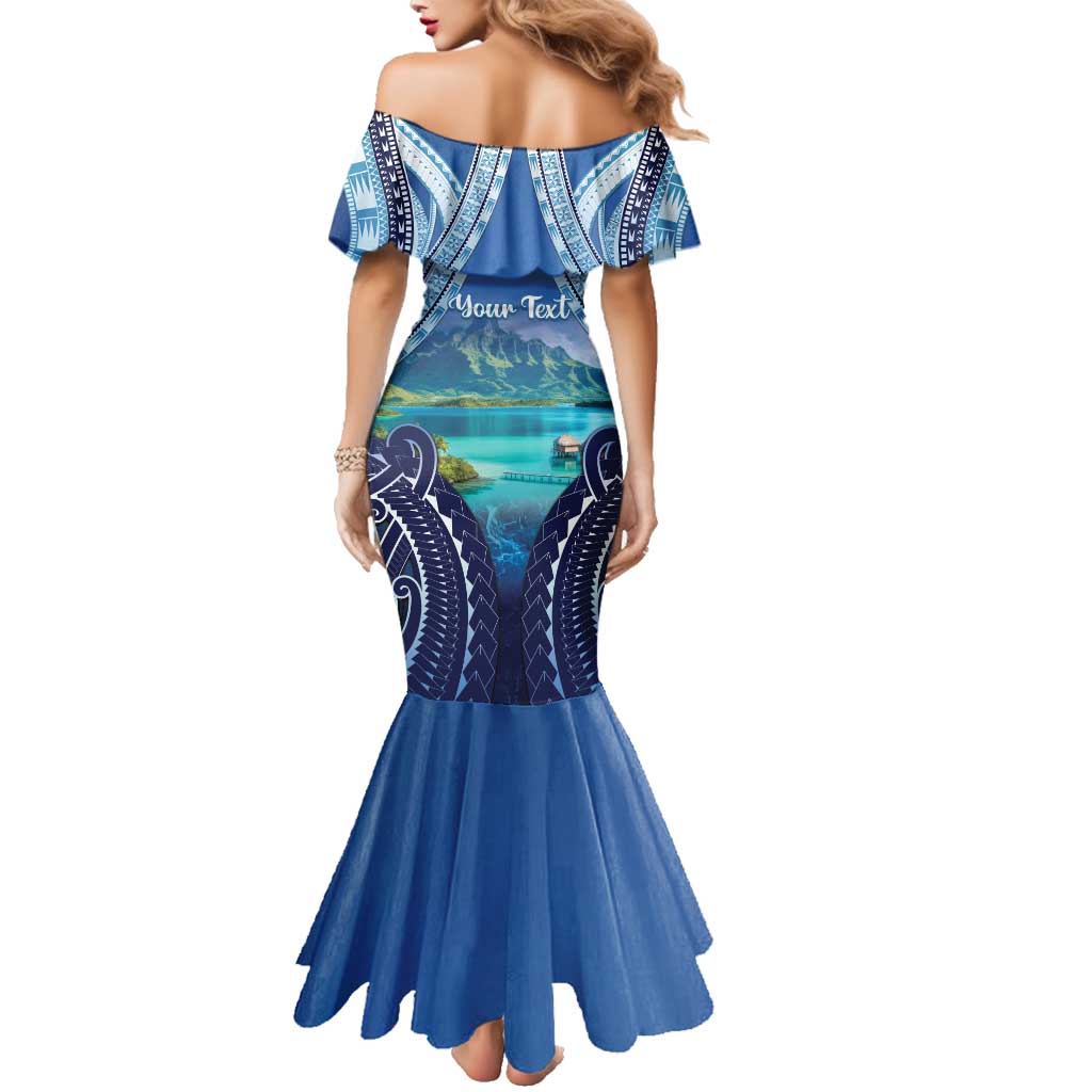 Personalised French Polynesia Bora Bora Family Matching Mermaid Dress and Hawaiian Shirt Beach Landscape Polynesian Style LT05 - Polynesian Pride