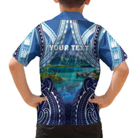 Personalised French Polynesia Bora Bora Family Matching Off The Shoulder Long Sleeve Dress and Hawaiian Shirt Beach Landscape Polynesian Style LT05 - Polynesian Pride