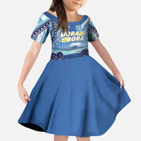 Personalised French Polynesia Bora Bora Family Matching Puletasi and Hawaiian Shirt Beach Landscape Polynesian Style