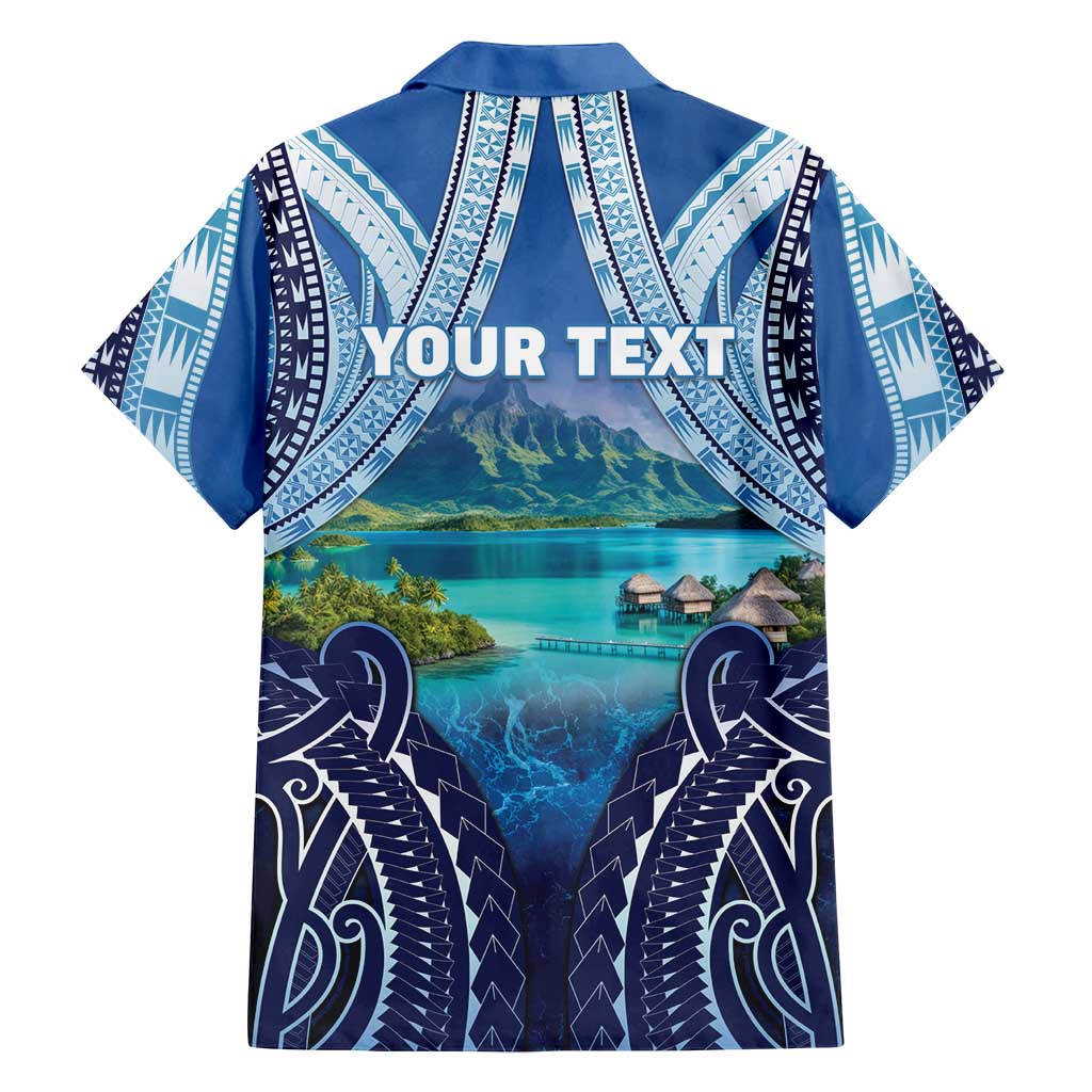 Personalised French Polynesia Bora Bora Family Matching Summer Maxi Dress and Hawaiian Shirt Beach Landscape Polynesian Style